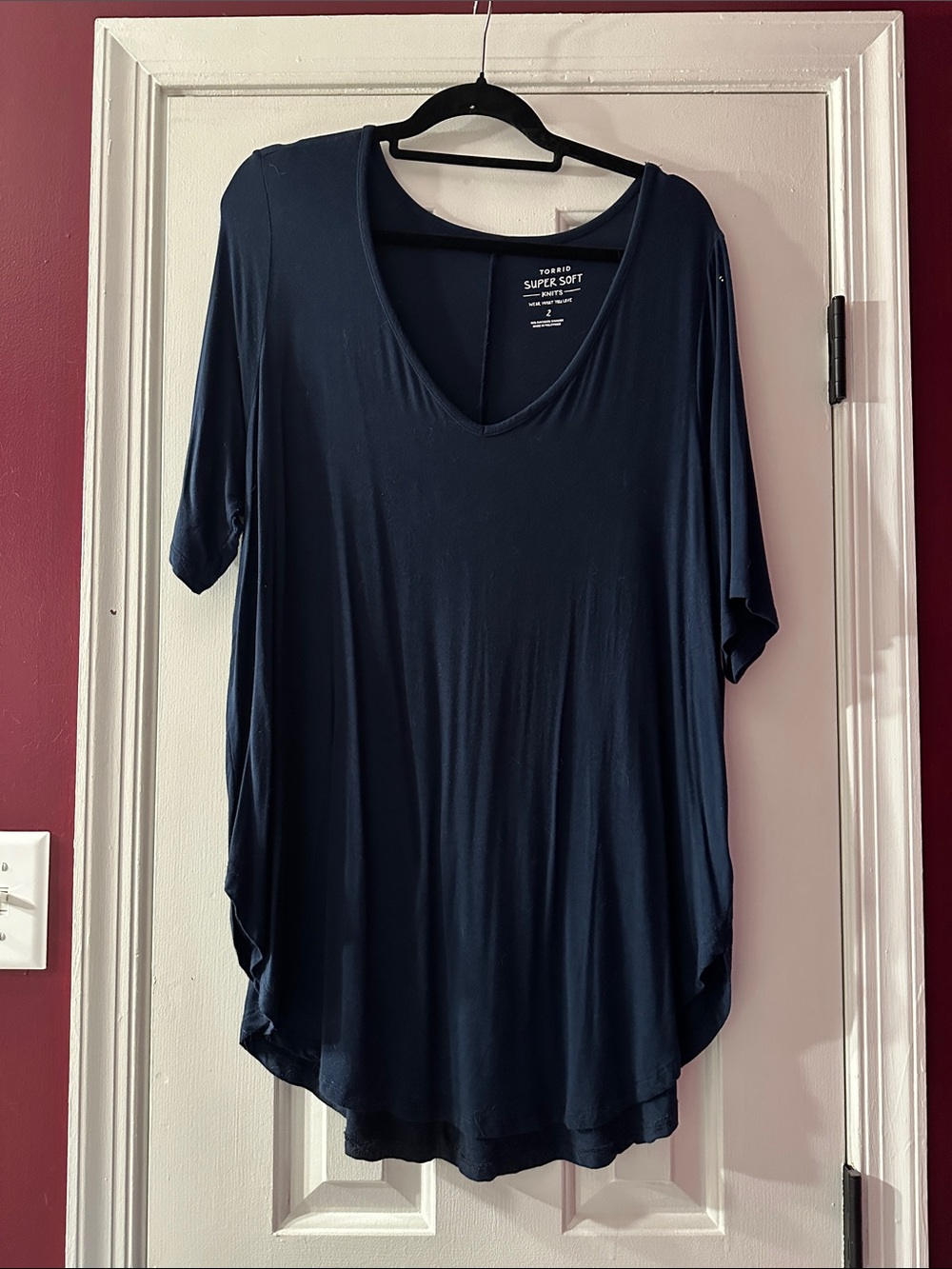 torrid Navy V-Neck Super Soft Short Sleeve Tee